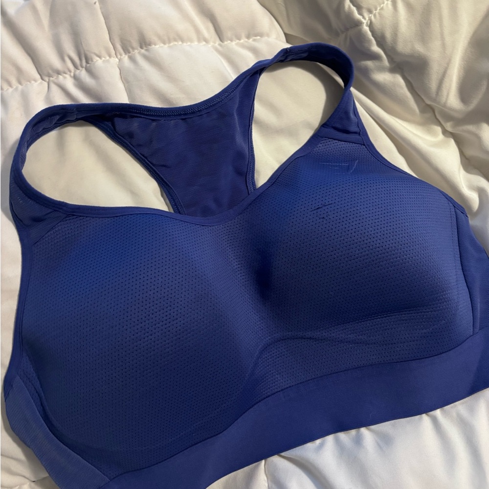 Gymshark Blue Racerback Sports Bra with Seamless Design
